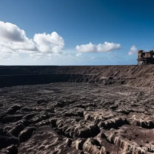 Home 29 나우루 미래 전망 - **Prompt 1: The Scarred Heart of Nauru**
"A wide, desolate landscape showcasing the 'lunar lands...